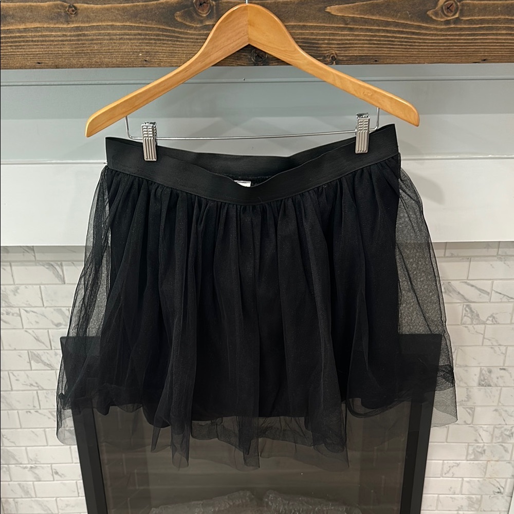 Spirit black tulle mini skirt